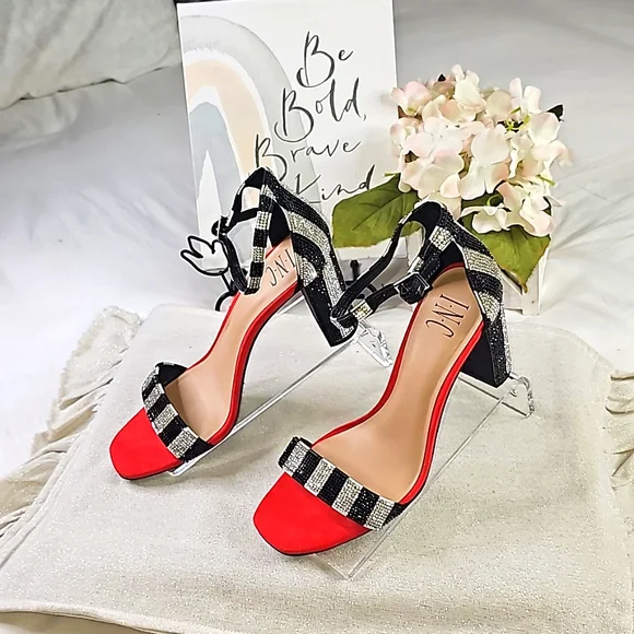 INC Black Red Stiletto Heels Elegant Wear Office wear Career Wedding - Picture 4 of 16